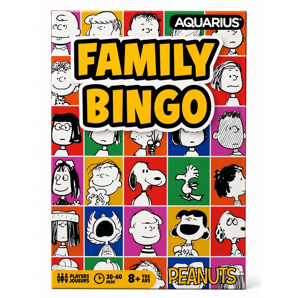 Aquarius Peanuts 75 Years Family Bingo Board Game Charlie Brown Snoopy 96359